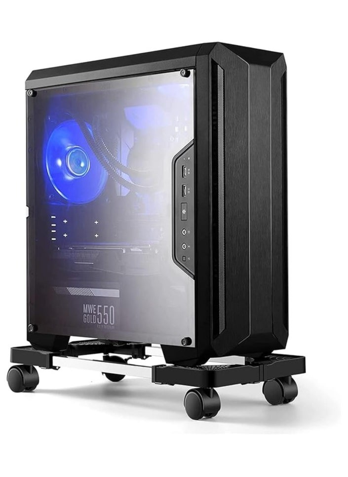 Computer Tower Stand - Adjustable PC Stand for Most Desktop Towers -Elevate and Organize Your Computer Tower with Desktop Stand -Mobile CPU Stand PC Riser for Gamers & Students