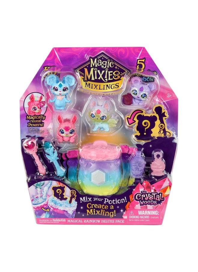 Mixlings Magical Rainbow Deluxe Pack Contains 5 Exclusive Mixlings With A Unique Rainbow Magical Power Including 1 Mystery Mixling To Reveal From Its Cauldron