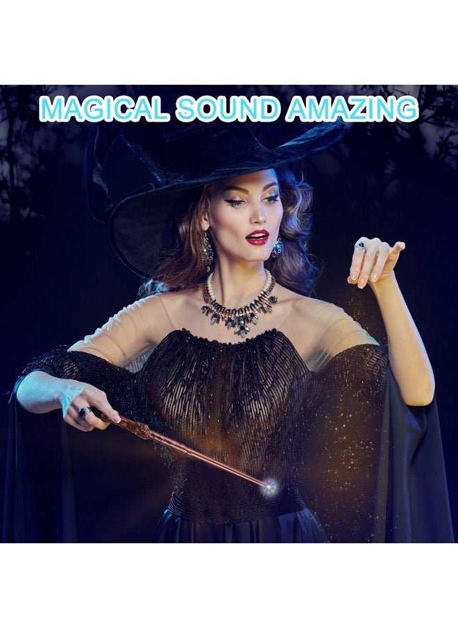 10 Pieces Magic Wizard Wands Sound Illuminating Toy Wand 14.6 Inch Witch Wand For Kids Halloween Birthday Gifts Cosplay Party Costume Accessories (Colorful Light)