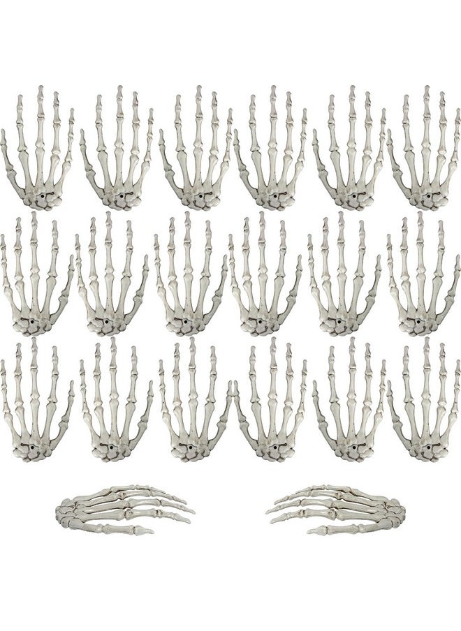 10 Pairs Halloween Skeleton Hands Realistic Plastic Fake Human Hands For Halloween Zombie Party Terror Scary Props