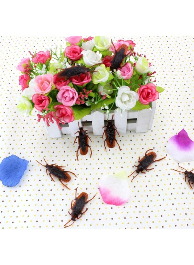 30Pcs Prank Fake Cockroach Roach Insects Mock Joke Toys Prank Scary Trick Bugs For Halloween Party April Fools' Day