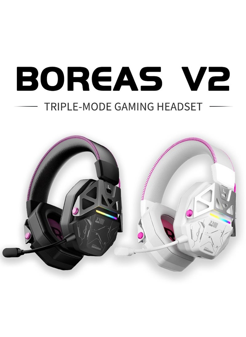 ZIDLI BOREAS V2 Wireless Gaming Headset - 50mm Drivers, 2.4G/Bluetooth, Compatible with PC, PS4, PS5, Xbox