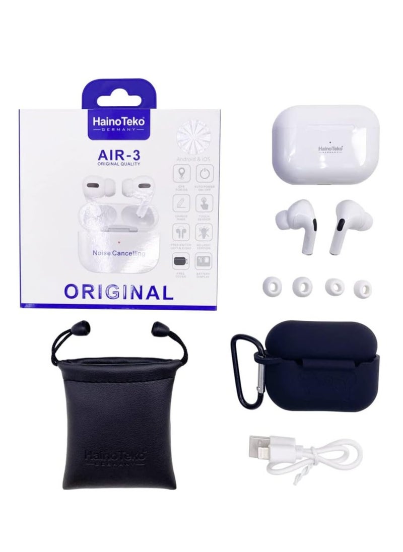 Haino Teko Germany Air-3 Wireless In-Ear Bluetooth For iPhones And Androids White, Haino Teko Air 3 Wireless Earphone