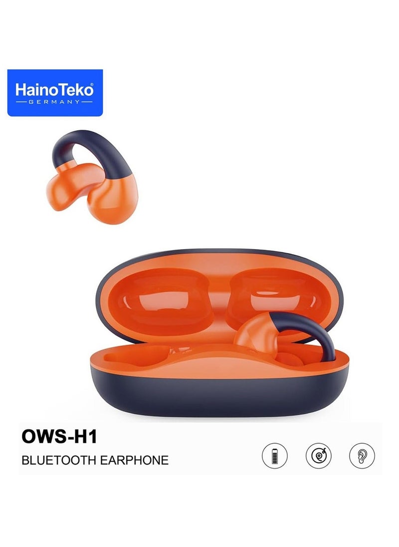 Haino Teko Germany OWS H1 True Wireless Earphone With High Bass Sound Quality and Super Clear Mic Compatible With Android Mobiles Blue