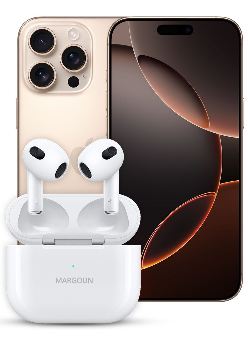 Next-Gen Wireless Bluetooth Earbuds for Ultimate Listening Experience for Apple iPhone 16 Pro Max White-3