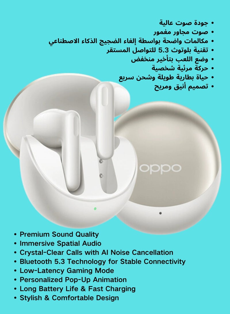 Enco R2 Earphones, featuring Hi-Fi Sound, Extended 25-Hour Playtime, and IP54 Water & Sweat Resistance Gold