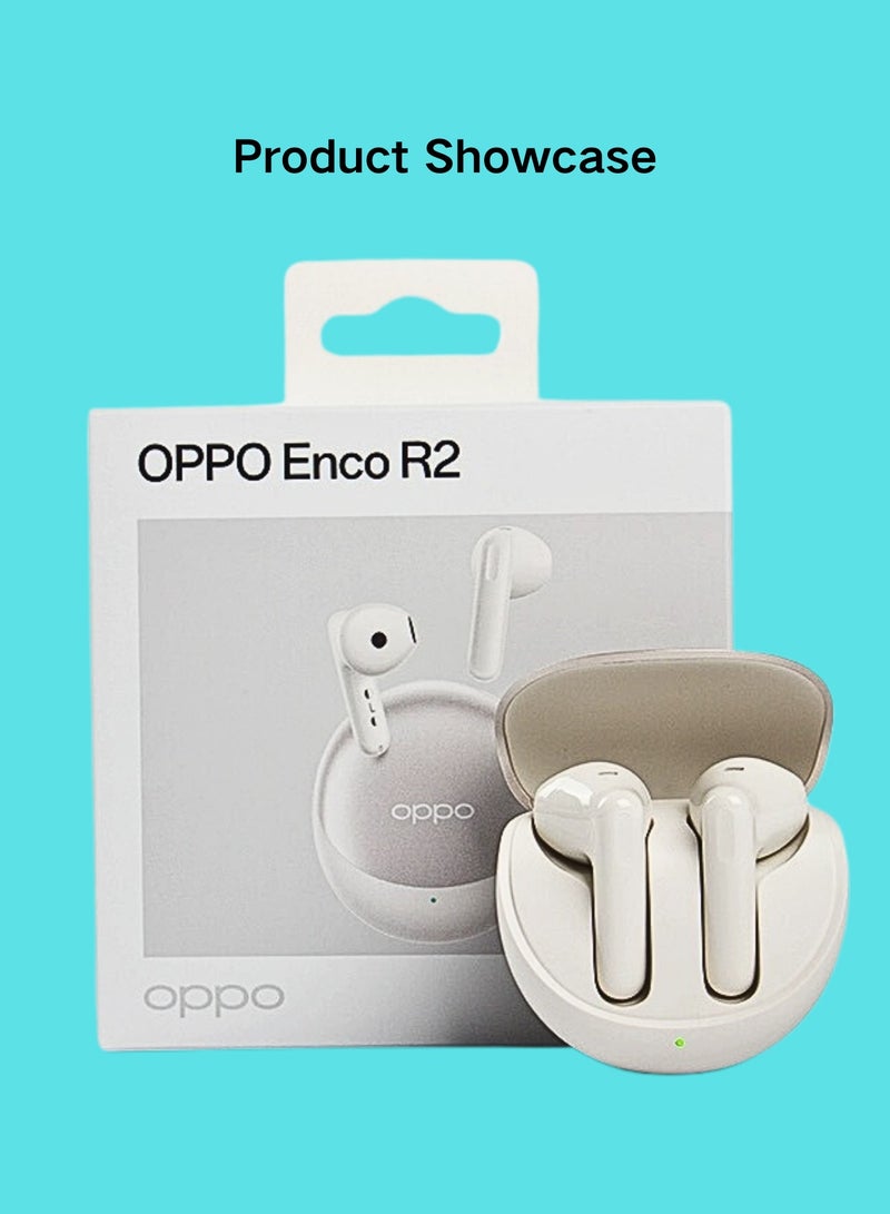 Enco R2 Earphones, featuring Hi-Fi Sound, Extended 25-Hour Playtime, and IP54 Water & Sweat Resistance Gold