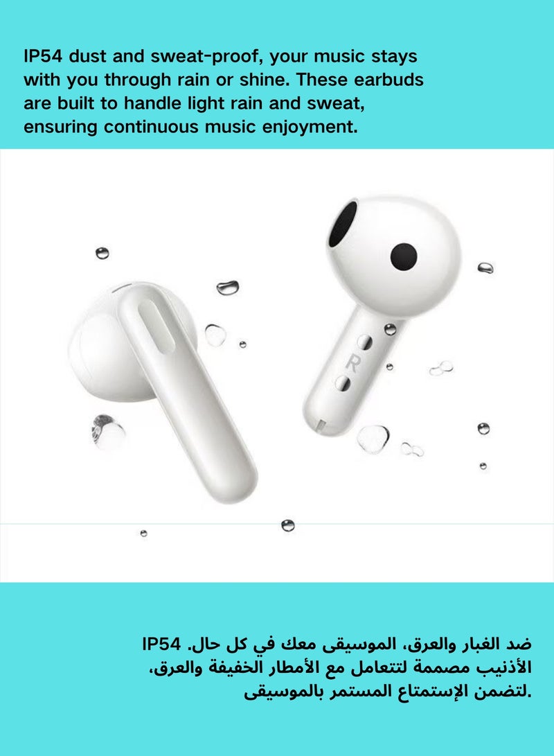 Enco R2 Earphones, featuring Hi-Fi Sound, Extended 25-Hour Playtime, and IP54 Water & Sweat Resistance Gold