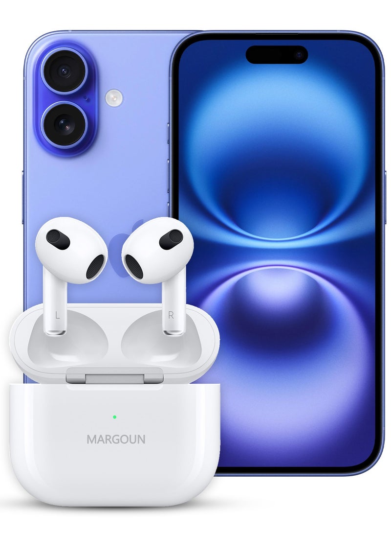 Next-Gen Wireless Bluetooth Earbuds for Ultimate Listening Experience for Apple iPhone 16 Plus - White-1