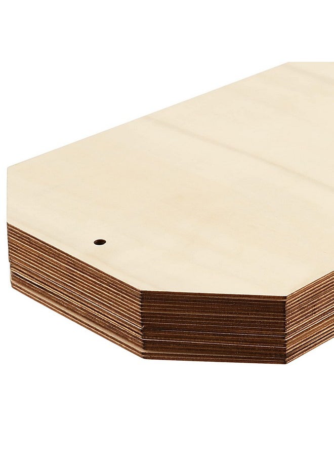 20 Pcs 10 X 7 Inch Large Wooden Tags For Crafts, Unfinished Blank Wood Sign, Wooden Gift Tags Labels With Holes And 22Cm Jute Twine For Diy Craft Supplies, Painting, Staining And Decorations