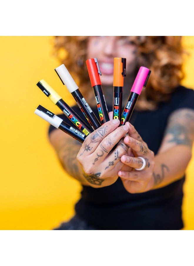 Jumbo Markers Set, Mop'R Posca Paint Markers With Xxl 3-19Mm Round Tip For Any Surface, Acmi-Certified Non-Toxic Formula, Black, White, Red, Yellow, Pink, Blue, Light Blue, Green