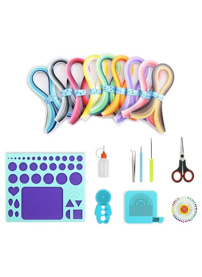 Quilling Paper Set For Beginners With 36 Colors 900 Strips 3Mm Quilling Papers Quilling Template Board Quilling Comb Quilling Curling Coach Quilling Slotted Pen