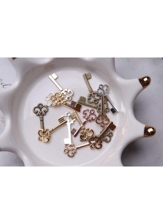 60 Pcs Keys Charm Vintage Multi Color Small Metal Pendants For Diy Jewelry Making Findings Craft Project Christmas Thanksgiving New Year Gift Handmade Necklace Bracelet Keychain