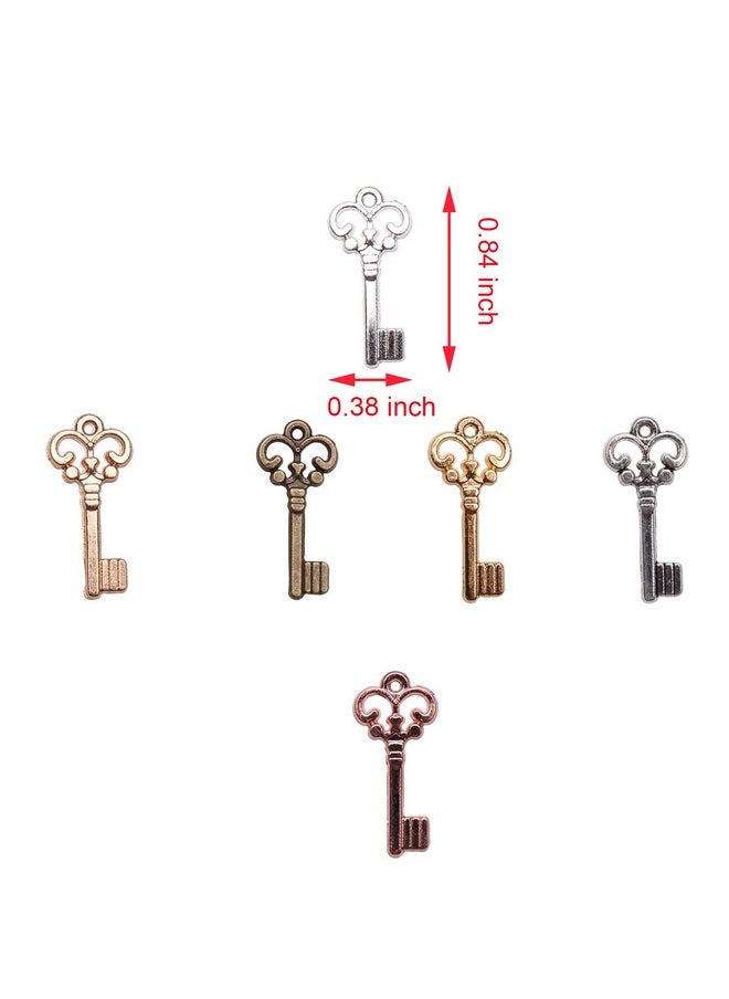 60 Pcs Keys Charm Vintage Multi Color Small Metal Pendants For Diy Jewelry Making Findings Craft Project Christmas Thanksgiving New Year Gift Handmade Necklace Bracelet Keychain