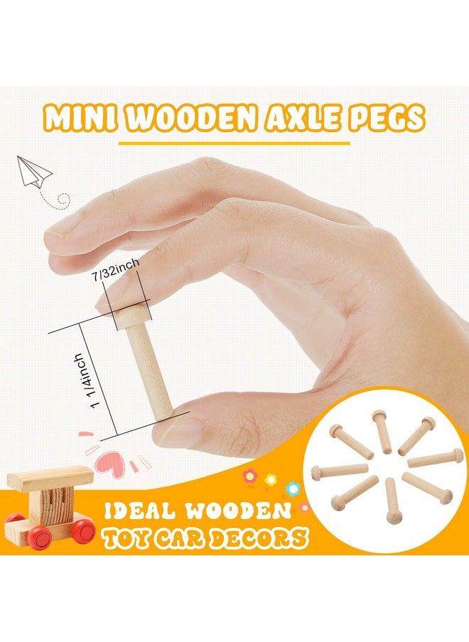 36 Pack Wooden Wheels Toys For Crafts Wooden Craft Wheels Wooden Mini Wheels With Axle Pegs For Crafts Diy Toy Cars Painting Colors Wood Working Pegboards(1.5 Inches Diameter)