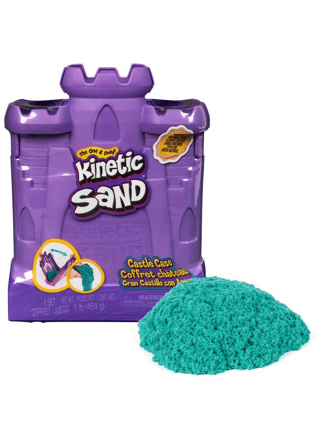 , Castle Case With 1Lb Teal Play Sand, Play Space & Storage Container, Sensory Toys, Stocking Stuffers & Christmas Gifts For Kids Ages 3+