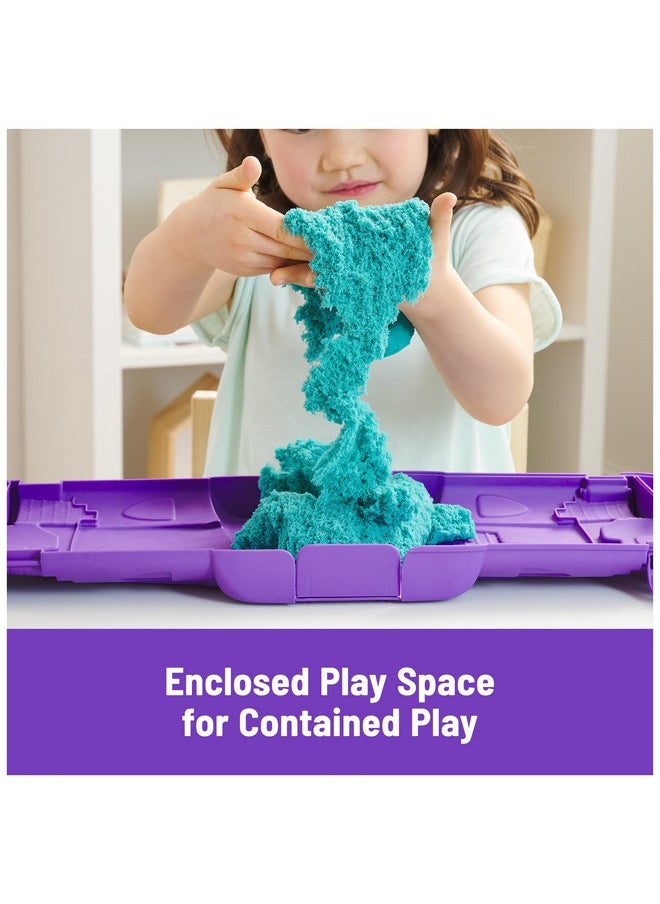 , Castle Case With 1Lb Teal Play Sand, Play Space & Storage Container, Sensory Toys, Stocking Stuffers & Christmas Gifts For Kids Ages 3+