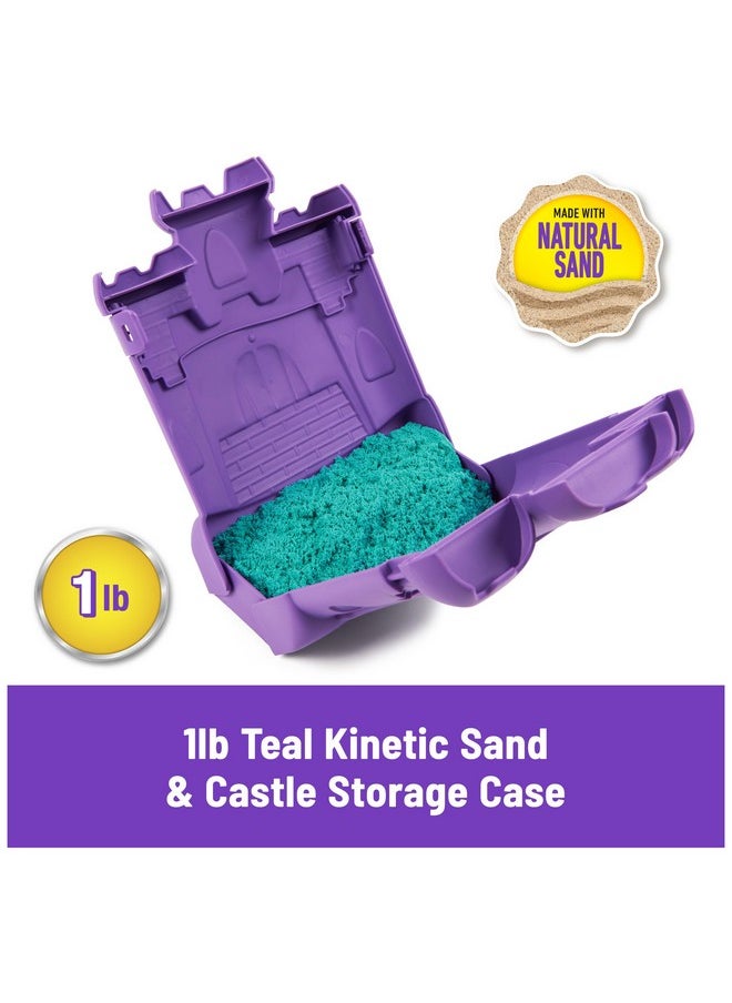 , Castle Case With 1Lb Teal Play Sand, Play Space & Storage Container, Sensory Toys, Stocking Stuffers & Christmas Gifts For Kids Ages 3+
