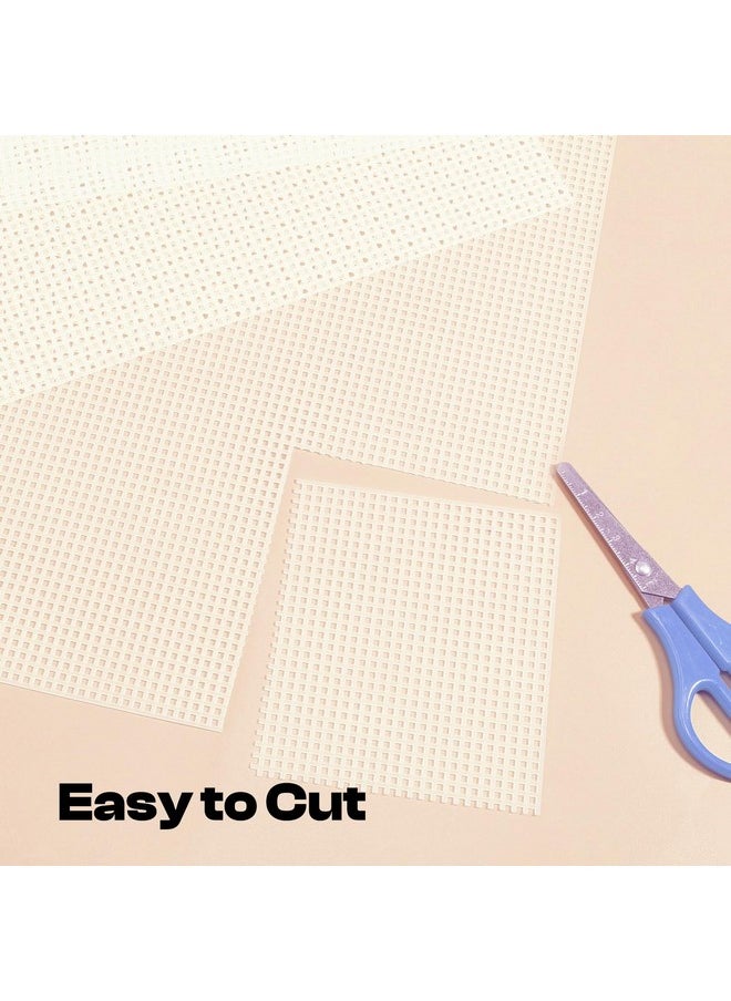 4 Pieces 7 Count Plastic Canvas Sheets 10.5 X 13.5 Inch Plastic Mesh, Plastic Mesh Sheet, Eye Mesh For Embroidery, Acrylic Yarn Crafting, Knit Crochet Projects And Make Dividers