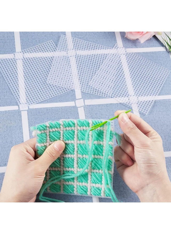4 Pieces 7 Count Plastic Canvas Sheets 10.5 X 13.5 Inch Plastic Mesh, Plastic Mesh Sheet, Eye Mesh For Embroidery, Acrylic Yarn Crafting, Knit Crochet Projects And Make Dividers