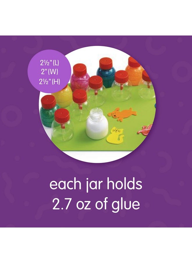 Glue Jar Set, 12 Empty Glue Bottles With Brushes, Classroom, Art Supplies, School Supplies, Crafting, Kids Art, Projects, Gluing, Painting, Arts & Crafts, Toddlers, Pre-K And Kindergarten