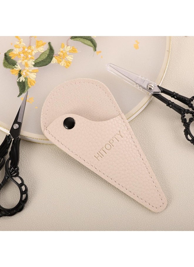 Embroidery Scissors Sheath, Small Scissors Case For Storing Regular Sewing Crafting Threading Scissors - 2 Pieces White Cover