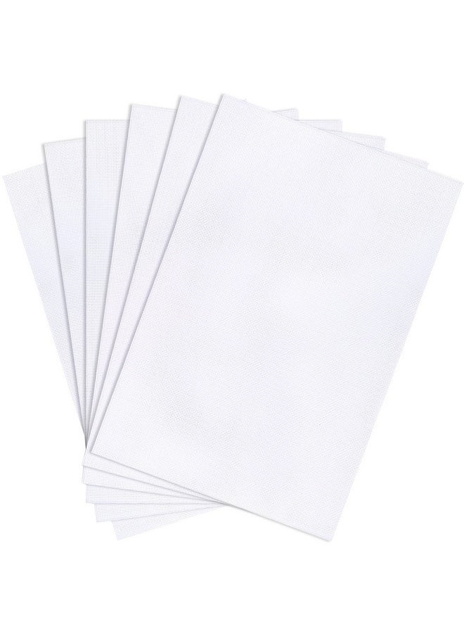 6 Pieces Aida Cloth 14 Count White Cross Stitch Fabric For Craft Embroidery, Handmade Needlework, Diy Handicrafts, 12 By 18-Inch