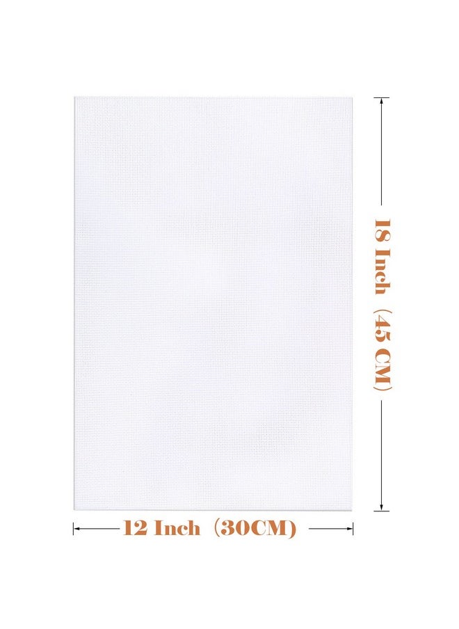 6 Pieces Aida Cloth 14 Count White Cross Stitch Fabric For Craft Embroidery, Handmade Needlework, Diy Handicrafts, 12 By 18-Inch