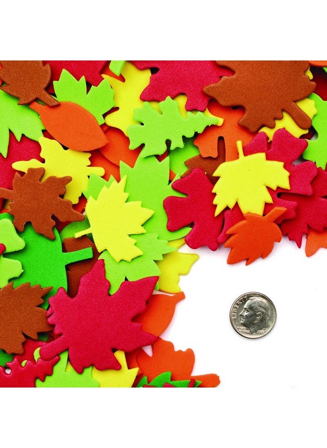 Colorful Foam Leaves, 500 Pieces, Assorted Colors & Sizes, Foam Shapes For Crafts, Precut Foam Leaf Shapes For Kids In Assorted Sizes, Ideal For Schools, Daycares, & Home Use, Kids Crafts