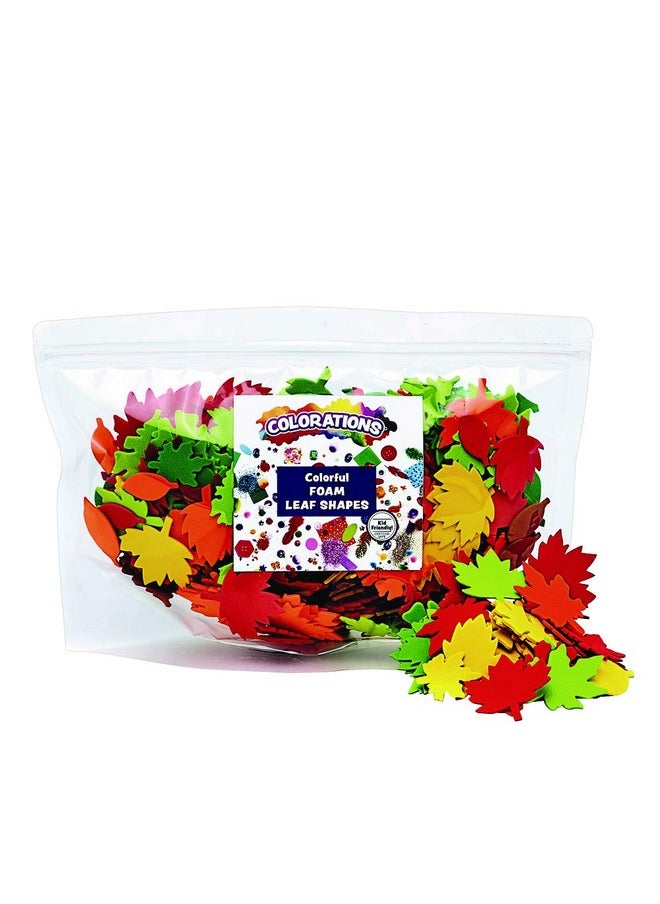Colorful Foam Leaves, 500 Pieces, Assorted Colors & Sizes, Foam Shapes For Crafts, Precut Foam Leaf Shapes For Kids In Assorted Sizes, Ideal For Schools, Daycares, & Home Use, Kids Crafts