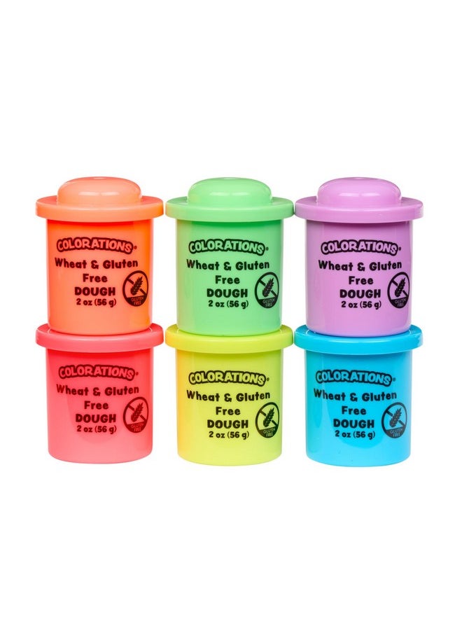 Wheat & Gluten Free Neon Dough - 6 Colors (2 Oz Each) | Non-Toxic, Play Dough, Bulk Set, Sensory Kit, Party Favors, Classroom Pack