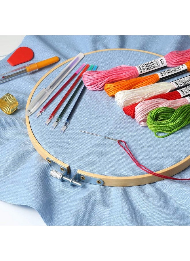 6 Pieces Fabric For Embroidery, Including 6 Colors Embroidery Fabric 5 Colors Water-Soluble Pens For Embroidery Projects And Upholstery Decoration, 11.8 By 11.8-Inch