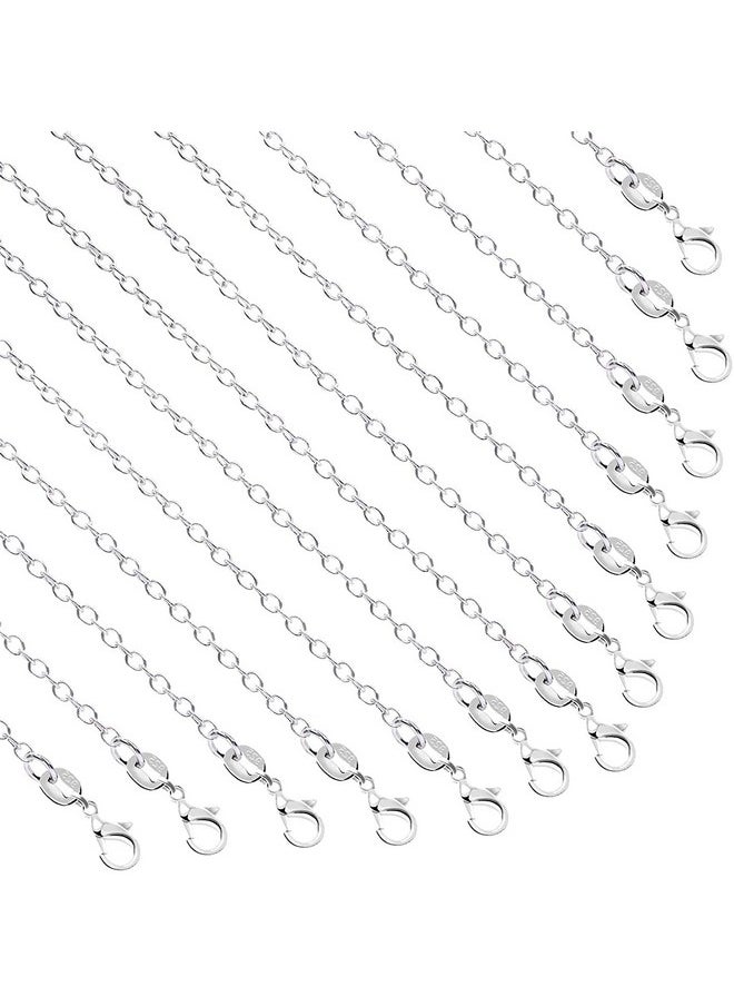 50 Pack Necklace Chains For Jewelry Making Silver Plated Necklace Chains Bulk Cable Chain Necklace For Diy Jewelry Making, 20 Inches