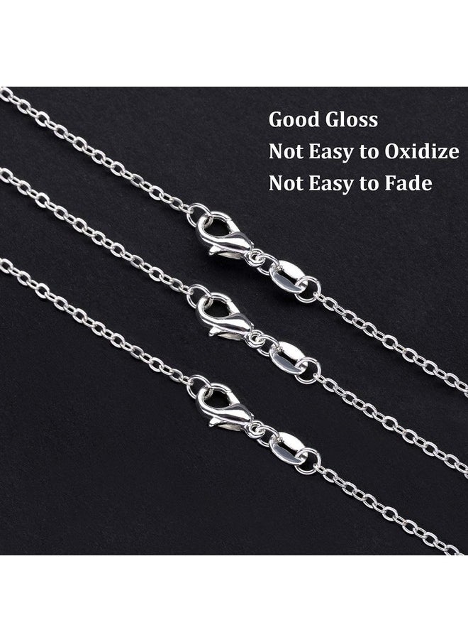 50 Pack Necklace Chains For Jewelry Making Silver Plated Necklace Chains Bulk Cable Chain Necklace For Diy Jewelry Making, 20 Inches