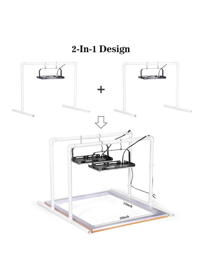 2Pcs 50W Led Uv Screen Printing Light Exposure Unit With Light Stands, Cable Ties, Exposure Unit For Screen Printing And Cyanotypes