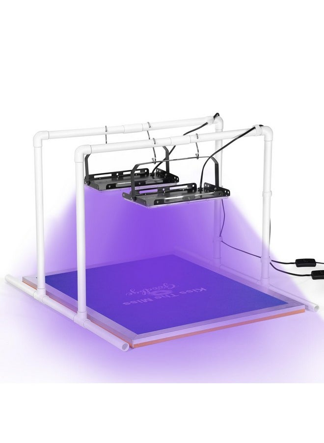 2Pcs 50W Led Uv Screen Printing Light Exposure Unit With Light Stands, Cable Ties, Exposure Unit For Screen Printing And Cyanotypes