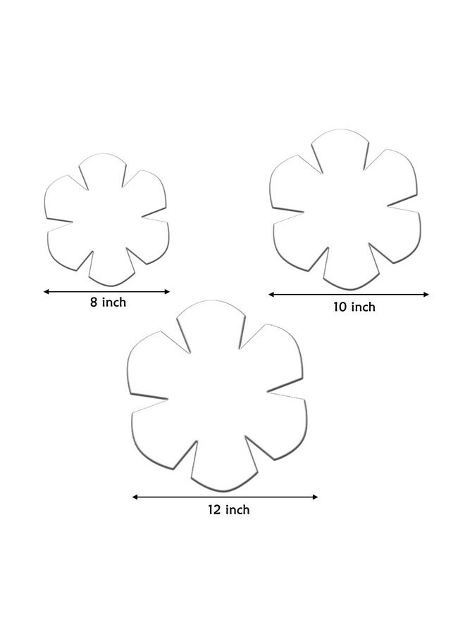 Set Of 3 Bowl Cozy Template, Flower Bowl Pattern Template, Clear Acrylic Bowl Wrap Pre Cut On Fold Stencil, Diy Microwave Bowl Holder Patchwork Ruler For Sewing Diy Kitchen Crafts (8/10/12 Inch)