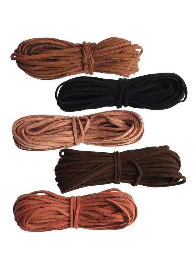 55 Yards 2.6Mm Suede Cord Faux Leather Cord String Rope Thread For Bracelet Necklace Beading Jewelry Diy Crafts (5 Colors)