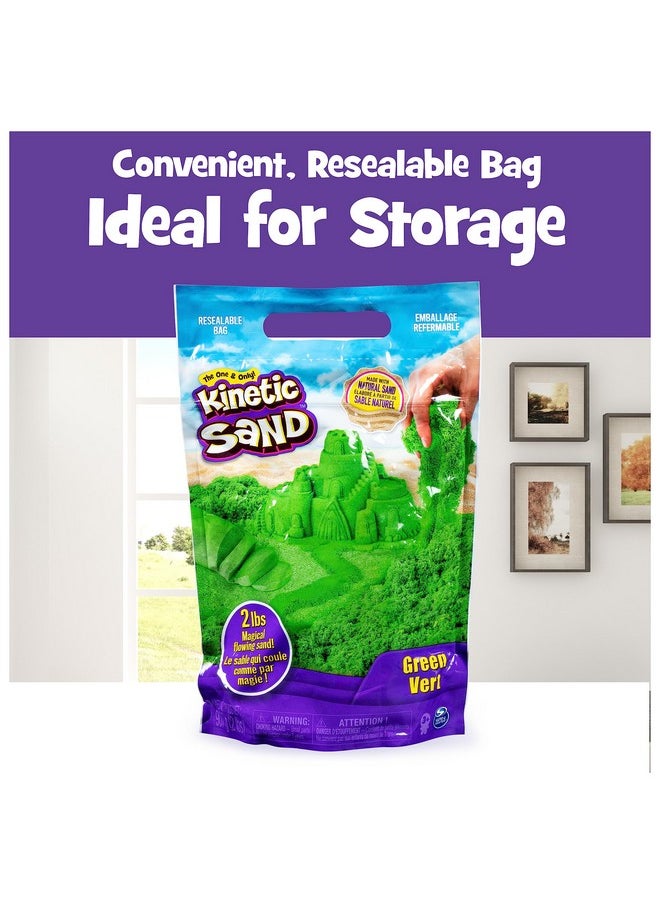 , The Original Moldable Sensory Play Sand Toys For Kids, Green, 2 Lb. Resealable Bag, Ages 3+