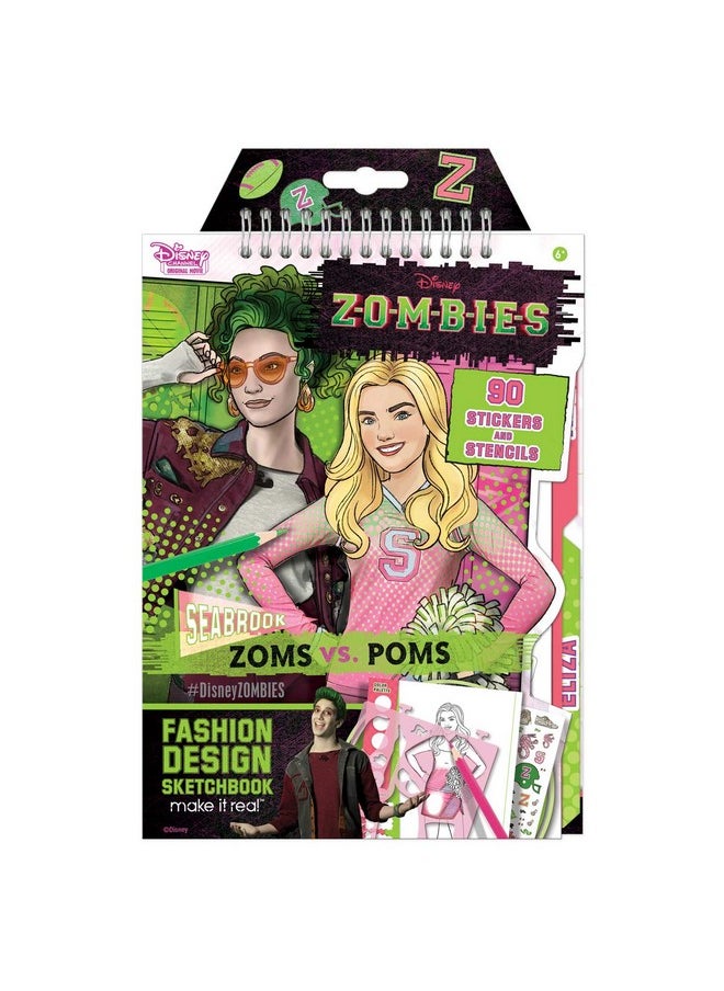 Disney Zombies Fashion Design Sketchbook For Girls - Create Outfits For Addison & Bree With Stickers, Stencils, Design Guide - Creative Gift For Kids Ages 6+, Develops Real-World Skills