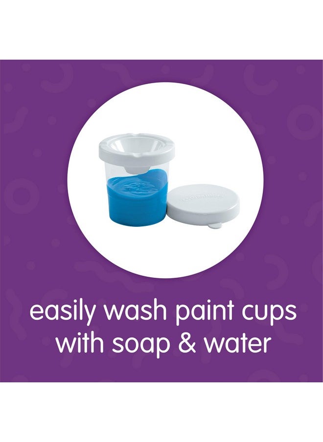 No-Spill White Lid Tempera Paint Cups For Kids Value Classroom Pack Painting Supply (10 Pack), Model:10Wpc