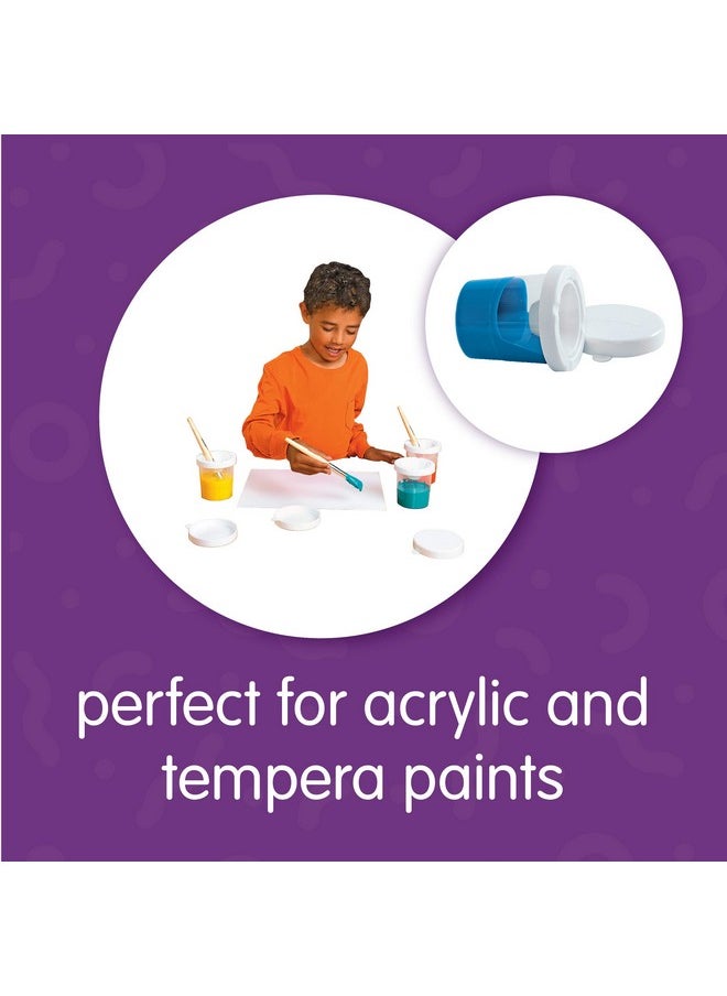 No-Spill White Lid Tempera Paint Cups For Kids Value Classroom Pack Painting Supply (10 Pack), Model:10Wpc