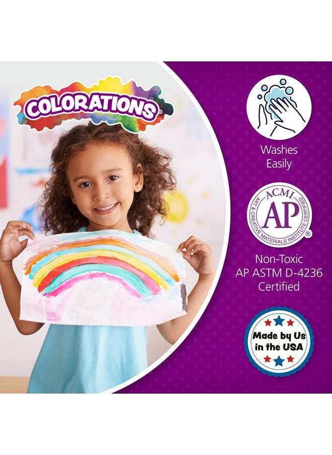 Simply Washable Tempera Paint, Rainbow Plus 8 Pack, Matte Finish, Classroom Supplies, Vibrant Colors, Non Toxic, Washes Off Easily, School, Craft, Art Supply Set, 16 Oz Bottles