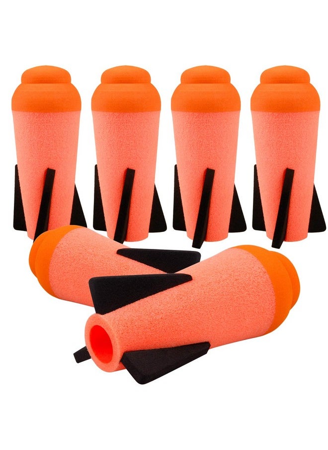 6 Packs Mega Missile Refill For Nerf N-Strike Elite Series, Compatible Darts Mega Missile Refill Bullets Foam Rockets For Nerf Party (Orange)