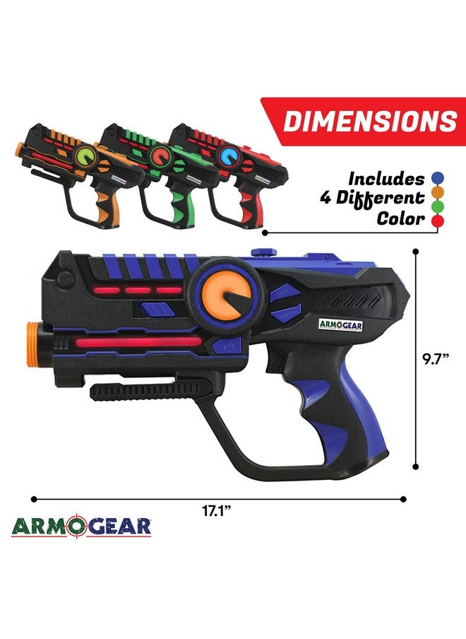 Laser Tag Guns With Vests Set Of 4 Multi Player Laser Tag Set For Kids Toy For Teen Boys And Girls Indoor And Outdoor Game For Kids, Adults And Family - Boys And Girls Gift, Ages 8 And Above