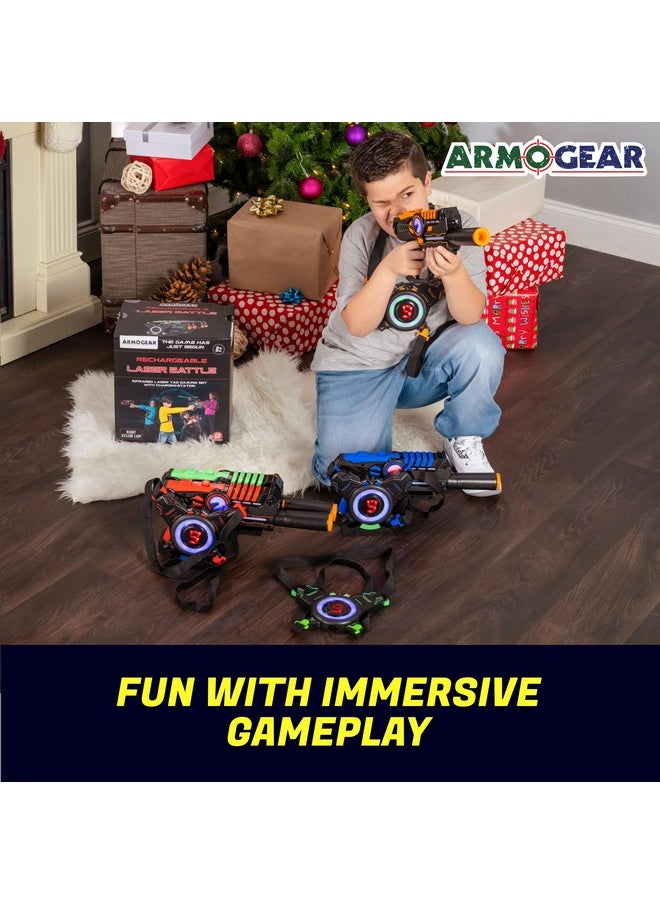 Laser Tag Guns With Vests Set Of 4 Multi Player Laser Tag Set For Kids Toy For Teen Boys And Girls Indoor And Outdoor Game For Kids, Adults And Family - Boys And Girls Gift, Ages 8 And Above