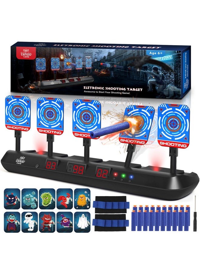 Shooting Targets For Nerf, 5 Targets Shooting Games For Kids, Digital Scoring Nerf Guns Target, Gifts For 5 6 7 8 9 10 Year Old Boy