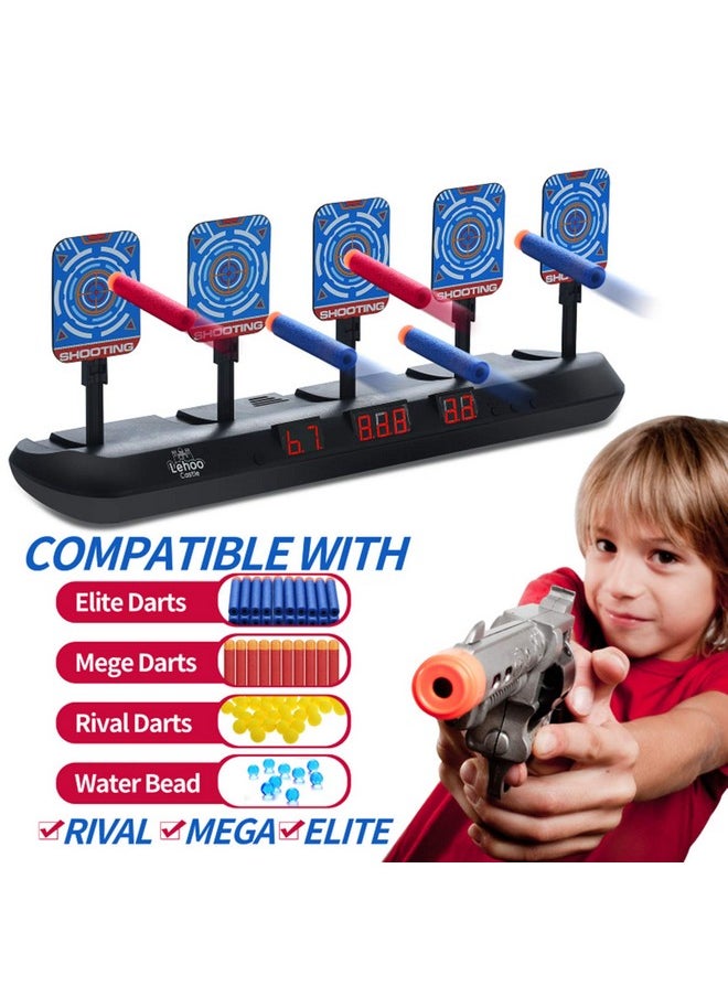 Shooting Targets For Nerf, 5 Targets Shooting Games For Kids, Digital Scoring Nerf Guns Target, Gifts For 5 6 7 8 9 10 Year Old Boy