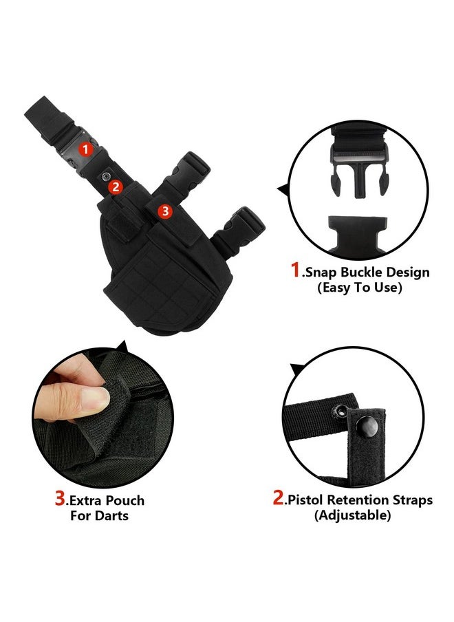 Adjustable Tactical Leg Holster Compatible For Nerf Elite Series Blaster(Black)
