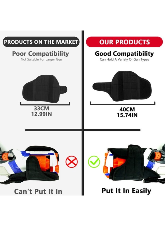 Adjustable Tactical Leg Holster Compatible For Nerf Elite Series Blaster(Black)